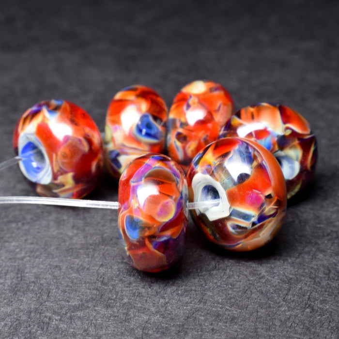 Ruby Blues: Handmade Lampwork Glass Beads