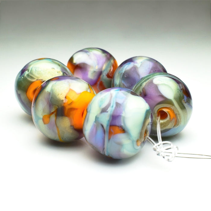 Poppies: Handmade Lampwork Glass Beads