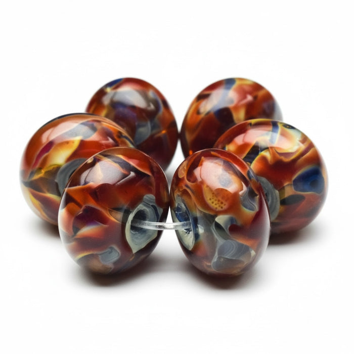 Ruby Blues: Handmade Lampwork Glass Beads