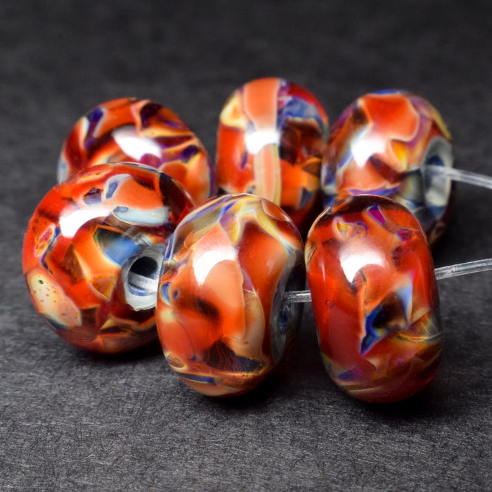 Ruby Blues: Handmade Lampwork Glass Beads