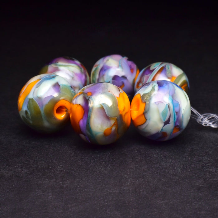 Poppies: Handmade Lampwork Glass Beads