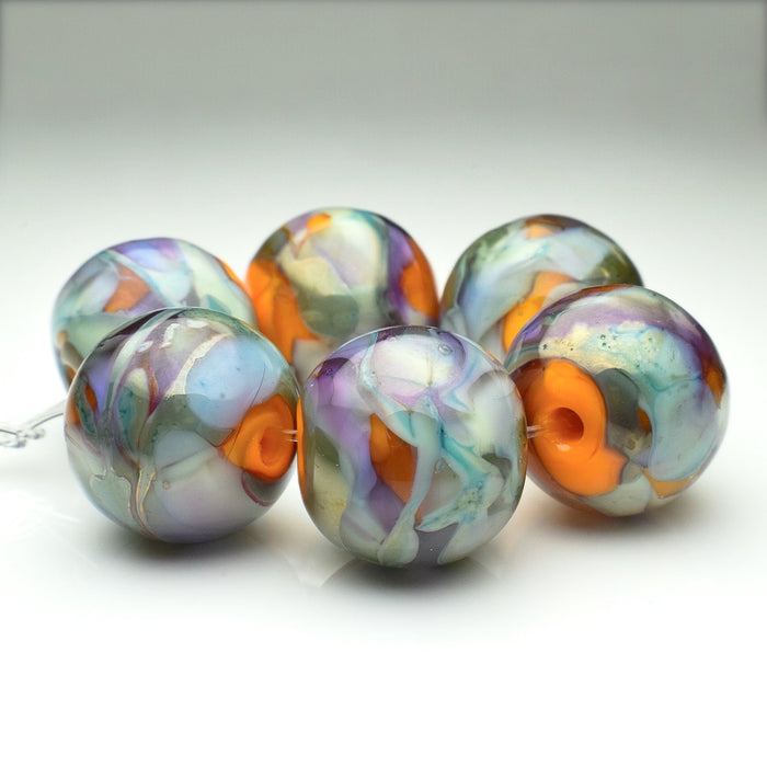 Poppies: Handmade Lampwork Glass Beads