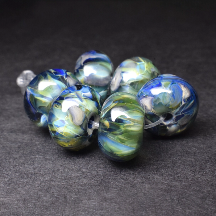 Tidal Reflections: Handmade Lampwork Glass Beads