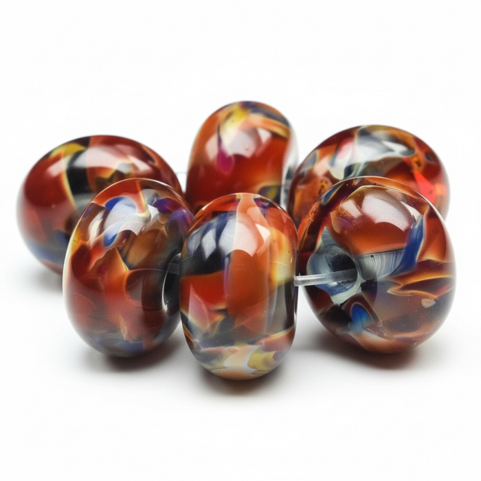 Ruby Blues: Handmade Lampwork Glass Beads