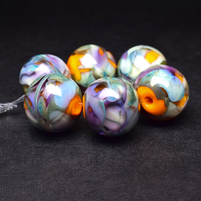 Poppies: Handmade Lampwork Glass Beads