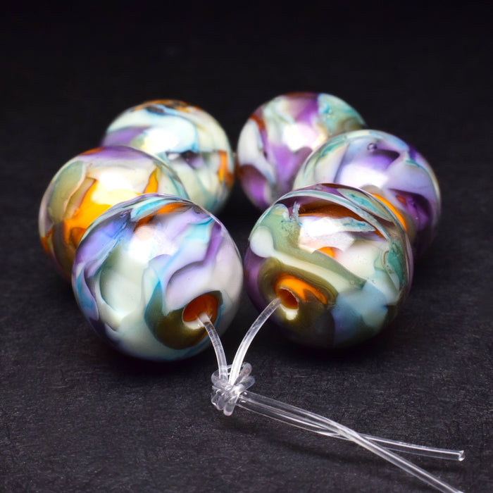 Poppies: Handmade Lampwork Glass Beads
