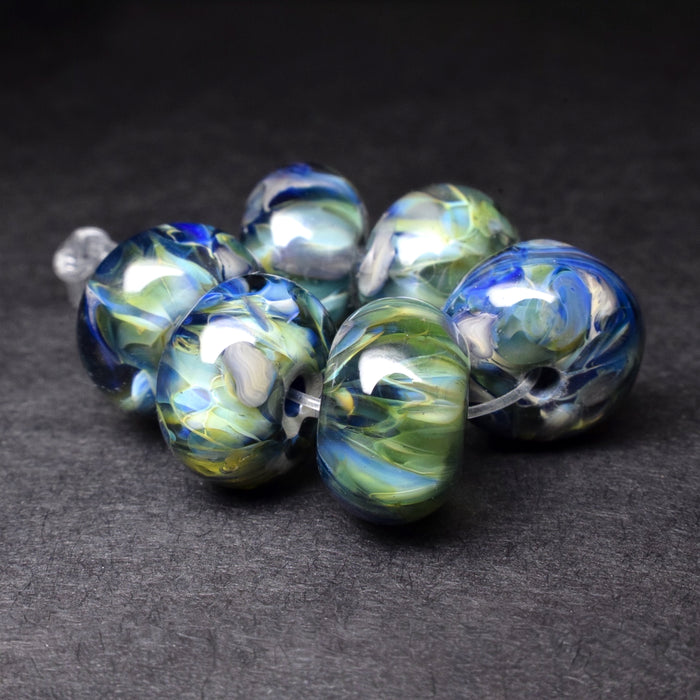 Tidal Reflections: Handmade Lampwork Glass Beads