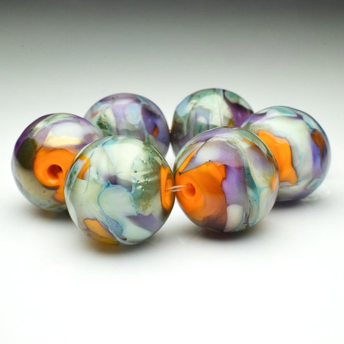 Poppies: Handmade Lampwork Glass Beads