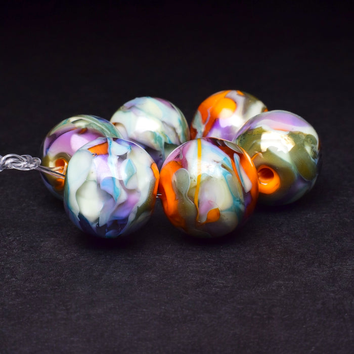 Poppies: Handmade Lampwork Glass Beads
