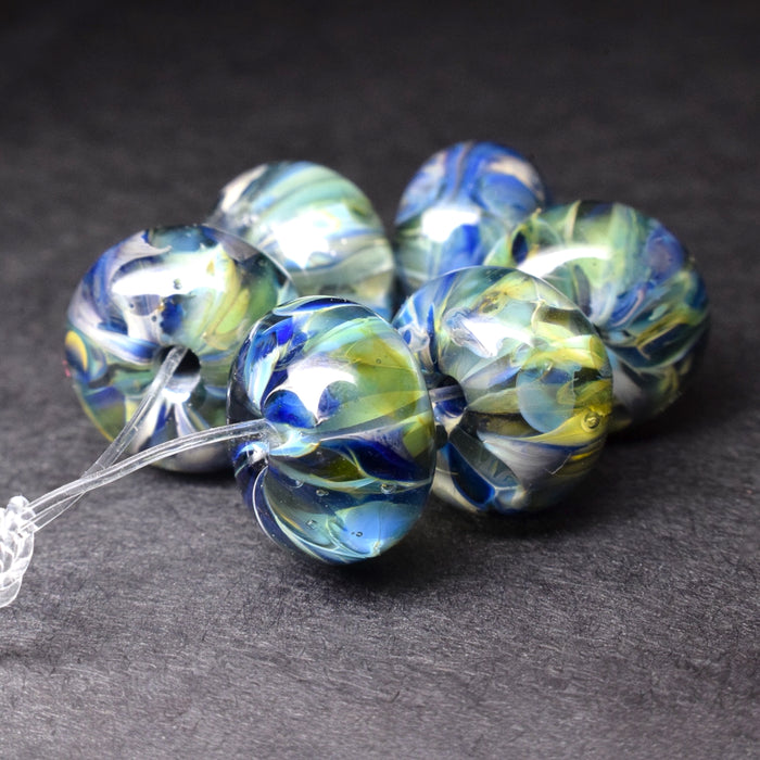 Tidal Reflections: Handmade Lampwork Glass Beads