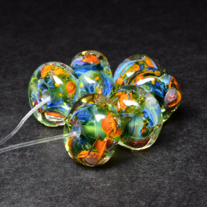 Ocean Sparkles: Handmade Lampwork Glass Beads