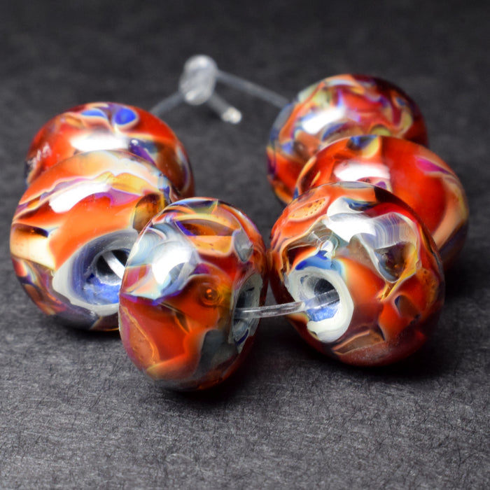Ruby Blues: Handmade Lampwork Glass Beads