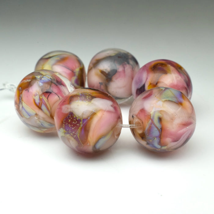 Pink Cranberries: Handmade Lampwork Glass Beads