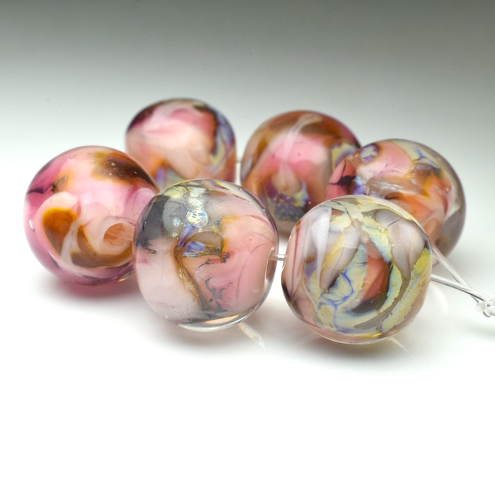 Pink Cranberries: Handmade Lampwork Glass Beads