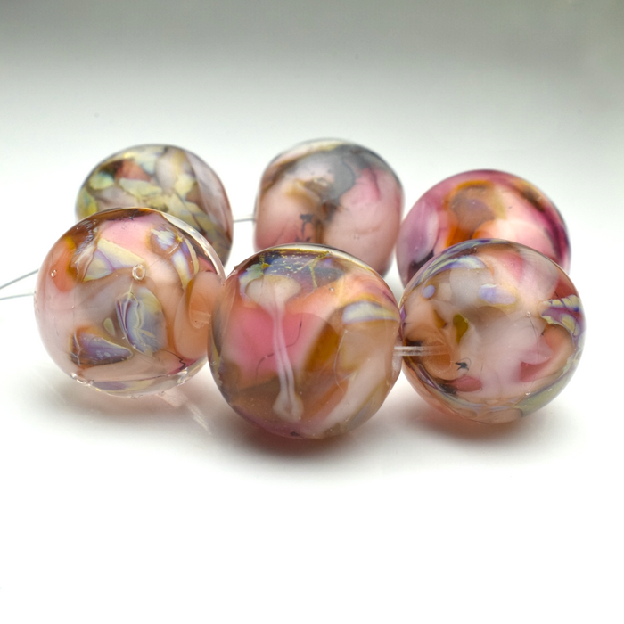 Pink Cranberries: Handmade Lampwork Glass Beads