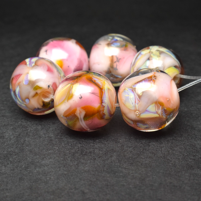 Pink Cranberries: Handmade Lampwork Glass Beads