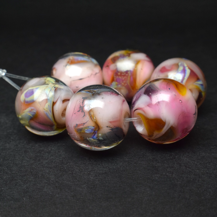 Pink Cranberries: Handmade Lampwork Glass Beads
