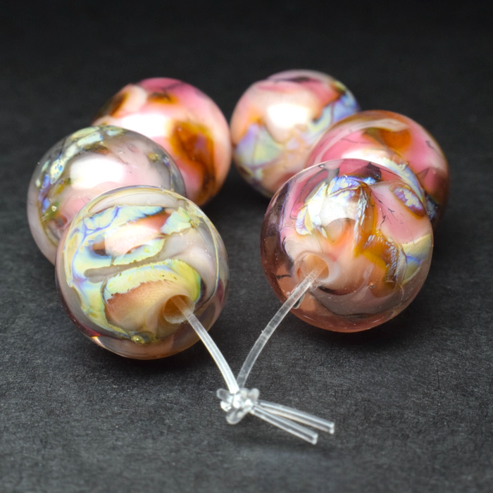 Pink Cranberries: Handmade Lampwork Glass Beads