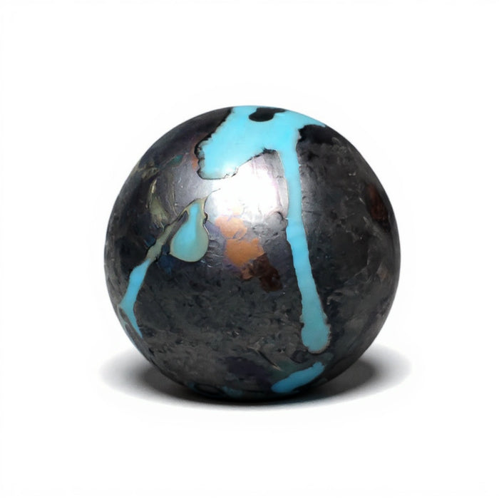 Iridescent Blue Ash: Handmade Lampwork Glass Focal Bead
